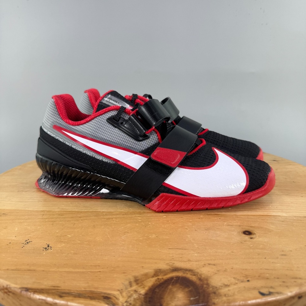 Nike Romaleos 4 Men's Size 9 Weightlifting Shoes Black White Red Gym Training